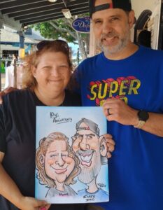 caricature artist San Diego live event drawing