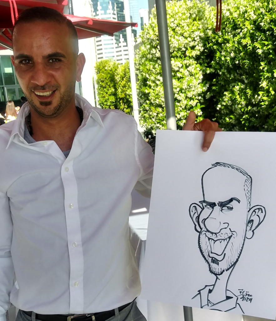 Book a Caricature Artist for Weddings Corporate Events & Parties.